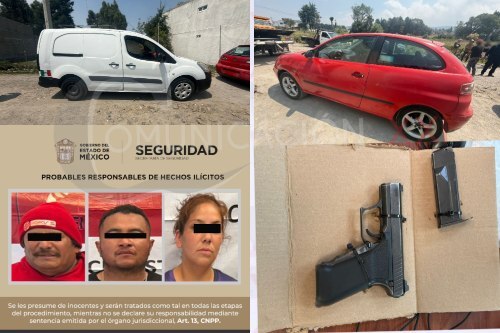 Tras disparar contra conductor, fueron detenidas tres personas armadas en Ocoyoacac